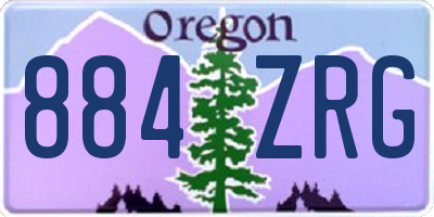 OR license plate 884ZRG