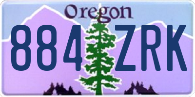 OR license plate 884ZRK