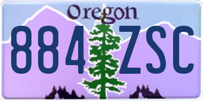 OR license plate 884ZSC