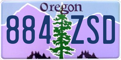 OR license plate 884ZSD
