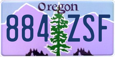 OR license plate 884ZSF
