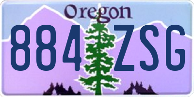 OR license plate 884ZSG