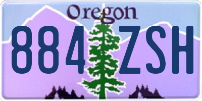 OR license plate 884ZSH