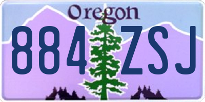 OR license plate 884ZSJ