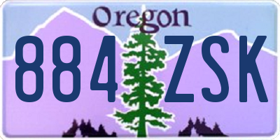 OR license plate 884ZSK