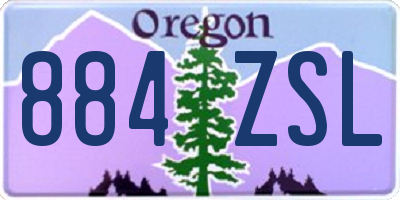 OR license plate 884ZSL