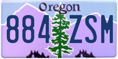 OR license plate 884ZSM