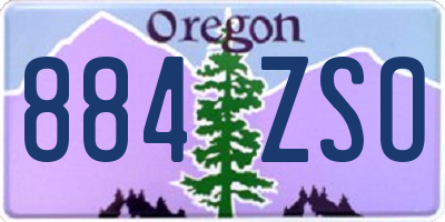 OR license plate 884ZSO