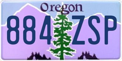 OR license plate 884ZSP