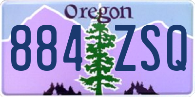 OR license plate 884ZSQ