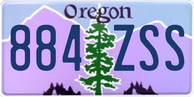 OR license plate 884ZSS