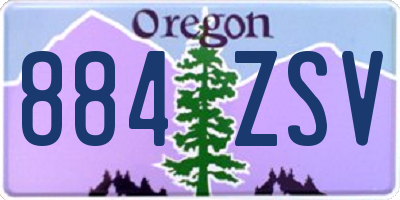 OR license plate 884ZSV