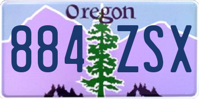 OR license plate 884ZSX