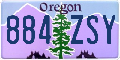 OR license plate 884ZSY