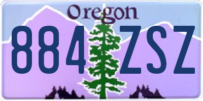OR license plate 884ZSZ