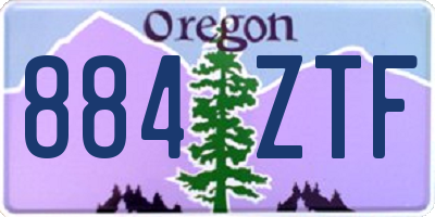 OR license plate 884ZTF