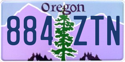 OR license plate 884ZTN