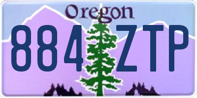 OR license plate 884ZTP