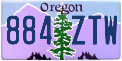 OR license plate 884ZTW