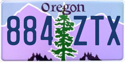 OR license plate 884ZTX
