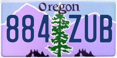 OR license plate 884ZUB