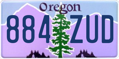 OR license plate 884ZUD