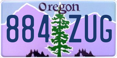OR license plate 884ZUG