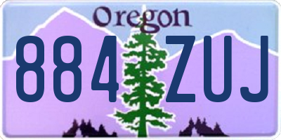 OR license plate 884ZUJ