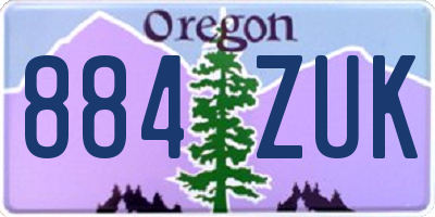 OR license plate 884ZUK