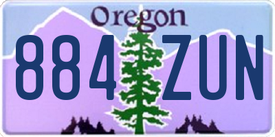 OR license plate 884ZUN