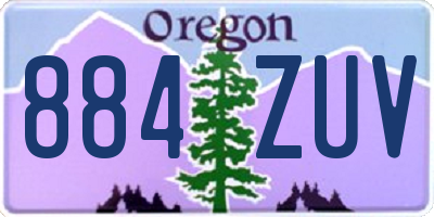 OR license plate 884ZUV