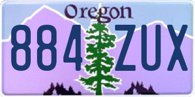 OR license plate 884ZUX