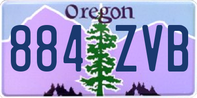 OR license plate 884ZVB