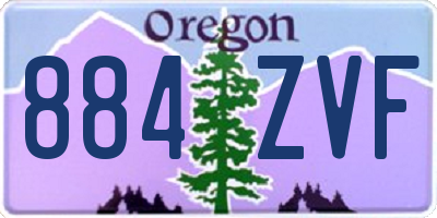OR license plate 884ZVF