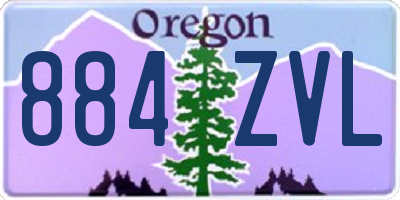 OR license plate 884ZVL