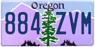 OR license plate 884ZVM