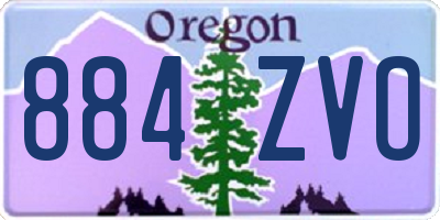 OR license plate 884ZVO