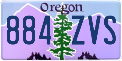 OR license plate 884ZVS