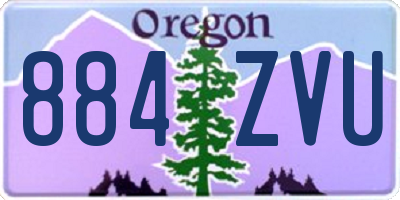 OR license plate 884ZVU