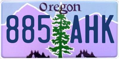 OR license plate 885AHK