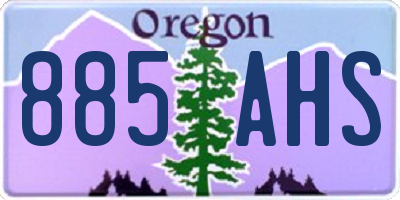 OR license plate 885AHS