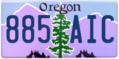 OR license plate 885AIC