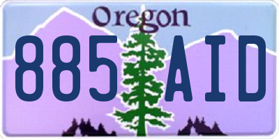 OR license plate 885AID