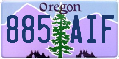 OR license plate 885AIF