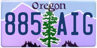 OR license plate 885AIG