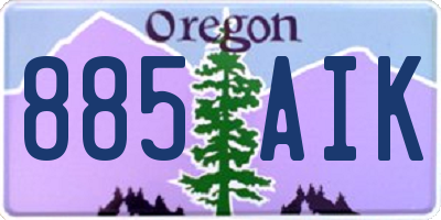 OR license plate 885AIK