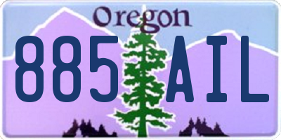 OR license plate 885AIL
