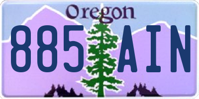 OR license plate 885AIN