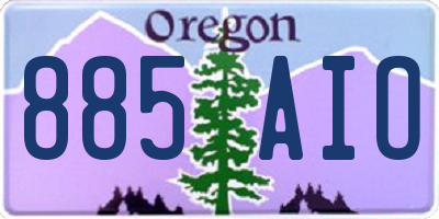 OR license plate 885AIO