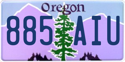 OR license plate 885AIU